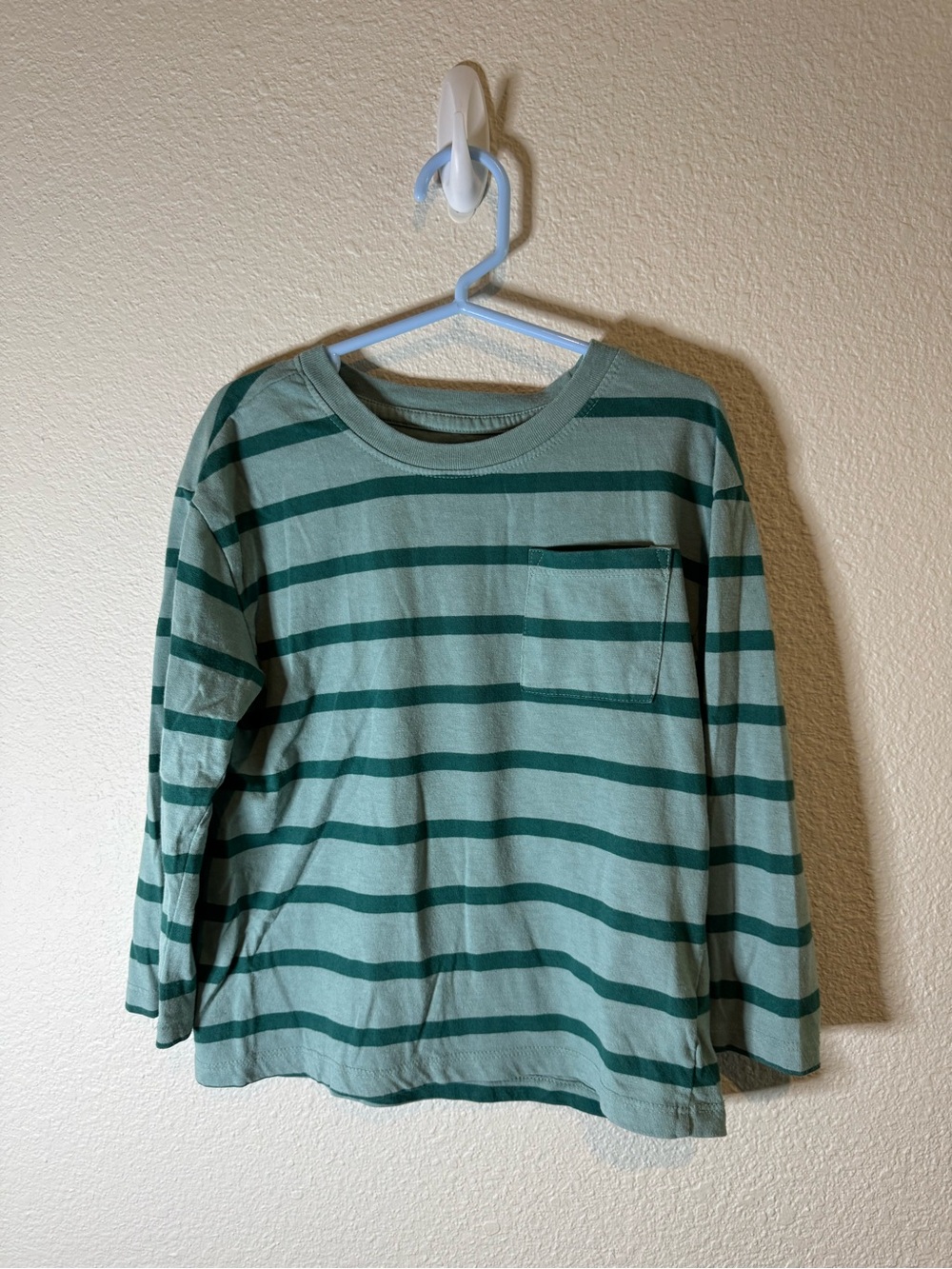 Striped Long-Sleeve Pocket Tee - Green
